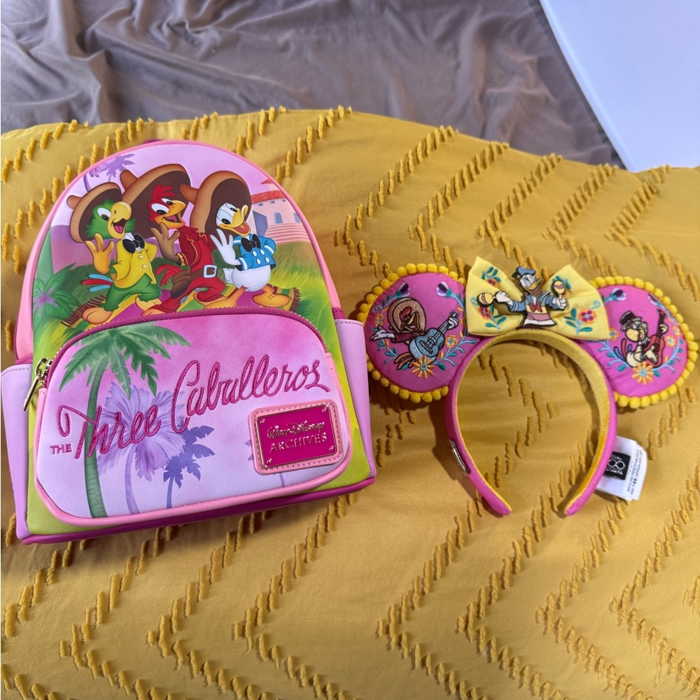 Disney Three Caballeros Backpack and Headband Set